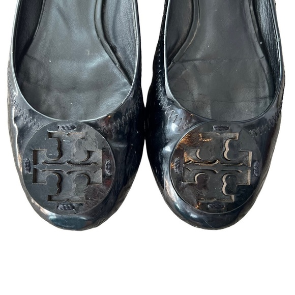Tory Burch - Reva Black Patent Leather Flats Sz 7 - Picture 2 of 15